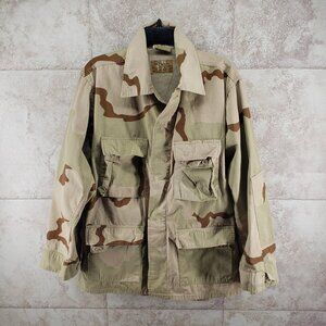 Buzz Off BDU Desert Camo Fatigue Insectshield Field Jacket Shirt Sz M USMC Vtg